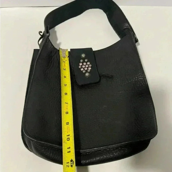 McFadin Black Leather Shoulder Purse - Picture 11 of 13